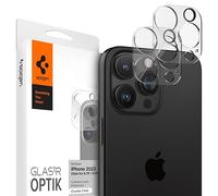 Spigen Glas.tR Optik Protezione Fotocamera compatibile con iPhone 16 Pro/Pro Max, iPhone 15 Pro/Pro Max, iPhone 14 Pro/Pro Max, 2 Pezzi, Cristallino, Resistente ai Graffi, Durezza 9H Pellicola