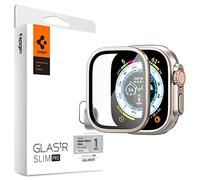 Spigen Glas.tR Slim Pro Vetro Temperato compatibile con Apple Watch Ultra 49mm, Titanium, con Cornice Colorata, Cristallino, Durezza 9H Pellicola prottetiva