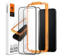 Spigen AlignMaster Vetro Temperato compatibile con iPhone 15, 2 Pezzi, Cornice di Allineamento inclusa, Copertura Totale, Durezza 9H Pellicola prottetiva