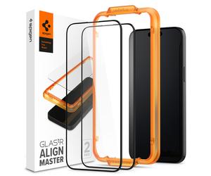 Spigen Glass tR AlignMaster 2 Pack, FC Black - iPhone 15