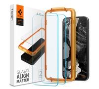 Spigen AlignMaster Vetro Temperato compatibile con Google Pixel 8a, 2 Pezzi, Installazione Semplice con Cornice di Allineamento, Cristallino, Durezza 9H Pellicola prottetiva