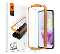 Spigen AlignMaster Vetro Temperato compatibile con Samsung Galaxy A35 5G, 2 Pezzi, Installazione Semplice con Cornice di Allineamento, Cristallino, Durezza 9H Pellicola prottetiva