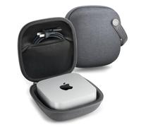 Spigen Klasden Custodia per Mac mini M6, M5 Pro / M4, M4 Pro | Cover compatta con tasche per accessori, zip YKK e maniglia in pelle per Mac mini M6/M5/M4 - Grigio Carbone