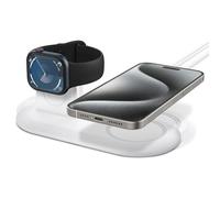 Spigen Mag Fit Duo Compatibile con Caricabatterie di MagSafe (2020-2023) Supporto per iPhone 17-12 serie, Supporto per Apple Watch Ultra 3/2/1, Serie 11/10/9/8/7/SE - Bianco