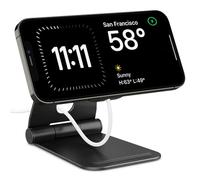 Spigen Mag Fit S Supporto di Ricarica Compatibile con Caricabatterie di MagSafe (2020-2023) Compatibile con iPhone 16/15/14/13/12 Modelle, AirPod Pro 2/1, AirPod 4 (2024) / 3 - Nero
