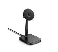 Spigen MagFit 2-in-1 Qi2 15W Caricatore Wireless iPhone con Supporto MagSafe [Cavo USB-C 2 M Incl.] Per iPhone 17/16/15/14 Pro Max 17e, Samsung Galaxy S26, Pixelsnap per Pixel 10 e AirPods/Pixel buds