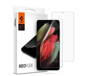 Spigen NeoFlex Pellicola Compatibile con Samsung Galaxy S21 Ultra, 2 Pezzi, Resistente ai Graffi, TPU Film, Applicazione Bagnata