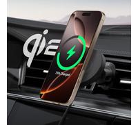 Spigen OneTap Pro MagFit Qi2 15W Ricarica Wirelss Auto per Cellulare, Supporto Telefono Magnetico Compatibile con iPhone 17/17e/16/15/14/13/12 Pro Max Air e Cover MagSafe/Pixelsnap - Presa d’Aria
