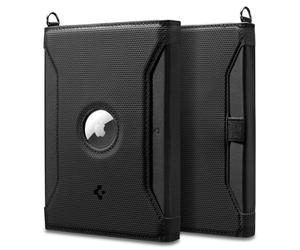 Spigen Porta Passaporto con AirTag Storage, Custodia Passaporto con blocco RFID e PIN per scheda SIM in pelle sintetica - Nero