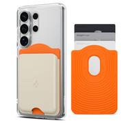 Spigen Portafoglio Nano Pop MagFit 3-Card per Samsung Galaxy Series | Portafoglio MagSafe in silicone bicolore premium per Samsung Galaxy serie S26/S25/S24 - Orange Beige