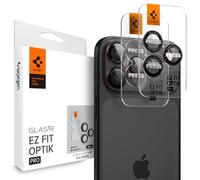 Spigen Glas.tR EZ Fit Optik Pro Protezione Fotocamera compatibile con iPhone 16 Pro/Pro Max, 15 Pro/Pro Max, 14 Pro/Pro Max, 2 Pezzi, L-Series Edition, Anello Individuale, Durezza 9H Pellicola