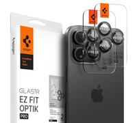 Spigen Protezione Fotocamera compatibile con iPhone 15/16/17 Pro, iPhone 15/16/17 Pro Max, 2 Pezzi, Titanio nero, Anello Individuale, Durezza 9H Pellicola prottetiva