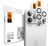 Spigen Protezione Obiettivo Camera [GlasTR EZ Fit Optik Pro] per iPhone 17 Pro Max | iPhone 17 Pro [Compatibile con Custodia] - Argento [2 Pezzi]