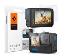 Spigen Protezione Schermo compatibile con GoPro Hero 12/11/10/9 Black, 2 pezzi (Vetro per schermo frontale e obiettivo fotocamera + Pellicola per Touch screen), Anti-graffio, Cristallino