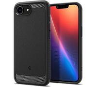 Spigen Cover per iPhone 16e, Rugged Armor MagFit, Compatibile con Accessori MagSafe - Nero Opaco