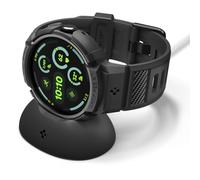 Spigen Cover con Cinturino Rugged Armor Pro in TPU Compatibile con Google Pixel Watch 4 45mm (2025) con Stand di Ricarica - Nero Opaco