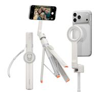 Spigen S582W Selfie Stick Treppiede MagSafe Testa 360° | Beige Dune, Bastone Selfie e Treppiede Bluetooth per iPhone Samsung Android. Extra Lungo con Telecomando. Supporto MagSafe