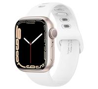 Spigen Silicone Fit Compatible con Apple Watch Cinturino per 45mm Series 7 e 44mm Serie 6/SE/5/4 e 42mm Serie 3/2/1 - Bianco