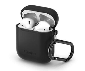 Spigen Silicone Fit Progettato per Apple Airpods 1 & 2 Custodia Cover Case [LED frontale non visibile] - Nero