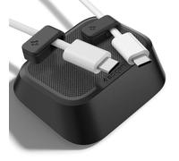 Spigen Supporto Magnetico per Cavi, Design Ergonomico Inclinato [2 Clip Magnetiche] Organizer da Scrivania con Base Antiscivolo per Ufficio e Viaggio, Portacavi Multifunzione per Cavi di Ricarica
