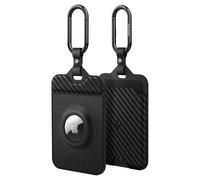 Spigen Tesla Air Fit Portachiavi per Key Card e AirTag in Materiale PU | [2 Pezzi] Porta Tessere con Moschettone, Porta Carte, Accessori per Tutti i Modelli e Generazioni Tesla 3, Y, S, X) - Nero
