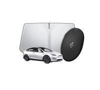 Spigen Tesla CryoShade Parasole Auto per Parabrezza Anteriore | Model X [Tecnologia a Triplo Strato & Protezione UV] Busta con Cinturino a Strappo Inclusa, Accessori Tesla - Nero
