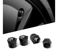 Spigen Tesla Set da 4 Tappi per Valvole Pneumatici Magnetici in TPU | Tesla Model 3/Y/X/S, Auto Universale, Antigraffio, Coprivalvole Aria Progettati per Accessori Tesla - Argento