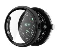 Spigen Thin Fit 360 Cover per Google Pixel Watch 5/4 41mm | Custodia leggera in policarbonato con vetro temperato integrato, massima accessibilità (2026/2025) - Nero