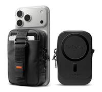 Spigen TinTap Zip MagFit Pouch Portafoglio Magnetico MagSafe & Pixelsnap | Pochette MagSafe EDC Porta carte con spazio per carte, tasca con zip, protezione RFID e aggancio sicuro - Nero