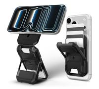 Spigen Tough Armor Pro MagFit Portafoglio Magnetico MagSafe & Pixelsnap | Porta carte ultra resistente in PC con supporto regolabile, accesso scorrevole alle carte e spazio fino a 5 carte - Nero