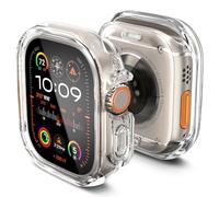 Spigen Ultra Hybrid Cover per Apple Watch Ultra 4/3/2/1 | Cover trasparente in PC e TPU con pellicola protettiva integrata e ritagli precisi per Apple Watch Ultra 49mm - Crystal Clear