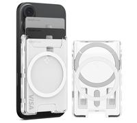 Spigen Ultra Hybrid MagFit+ Portafoglio Magsafe Wallet Magnetico Portacarte Compatibile con iPhone 17/16/15/14/13/12 Modelle - Trasparente