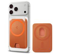 Spigen Valentinus MagFit+ Portafoglio (3 carte) MagSafe Wallet MagSafe Compatibile con iPhone 17/16/15/14/13/12 Modelle, Accessori MagSafe - Metalic Orange