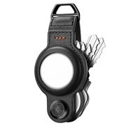 Spigen Valentinus Pro Portachiavi Key Organizer con Anello per AirTag 2/1 | Organizzatore per chiavi in pelle vegana per uomo e donna con spazio per 5 chiavi e anello a D per AirTag - Nero