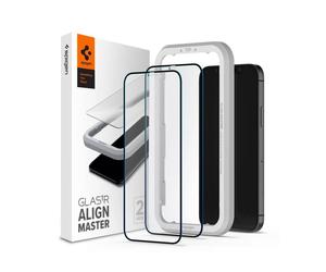 Spigen Vetro protettivo Alm Glass FC 2-Pack Nero - iPhone 12 Pro Max