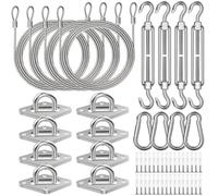 Spiglamm Hardware per vela parasole da 15,2 cm, con cavo metallico per installazione triangolare rettangolare, in acciaio inossidabile 304, accessori hardware per vela da giardino, patio, baldacchino