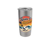 Spike and Sunshine Beach Volley Tropical Summer Bicchiere termico in acciaio inox doppia parete