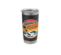 Spike and Sunshine Beach Volley Tropical Summer Bicchiere termico in acciaio inox doppia parete