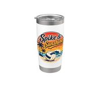 Spike and Sunshine Beach Volley Tropical Summer Bicchiere termico in acciaio inox doppia parete