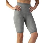 SPIKE-CELL Guaina Contenitiva Donna Vita Alta Pantaloncini Anticellulite - Leggins Anticellulite Donna Drenanti, Riattiva la Micro Circolazione, Dispositivo Medico Detraibile - Made in Italy, Grigio L