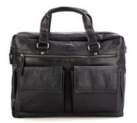 Spikes & Sparrow Cartella in pelle con scomparto per laptop da 41 cm nero