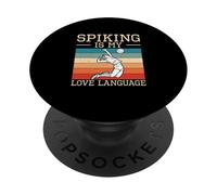 Spiking è il mio linguaggio d'amore divertente giocatori di pallavolo Spikers PopSockets PopGrip Adesivo