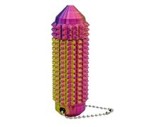 Spiky Fidget Toys, 3d Printed Keychain Fidgets, 1.18x3.54 Inches Calming Sensory Tools, Textured Stress Relief Design, Lightweight Durable Build, for Kids Adults Travel School Workplace Home Use