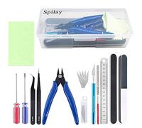 Spilay 16 pezzi Kit di strumenti per modellismo, hobby, modellismo, fai da te, strumento di base in miniatura fatto a mano, set di strumenti per la casa delle bambole in miniatura