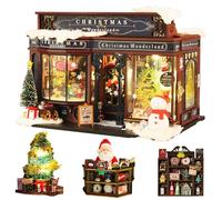 Spilay Casa delle bambole in miniatura con mobili, fai da te in legno fai da te casa delle bambole mini kit natalizio fatto a mano, scala 1:24, idea regalo creativa per la stanza per adulti amici