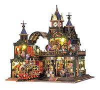 Spilay Casa in miniatura, Castello di Edimburgo, fai da te, Miniature House con luce LED e cappuccio antipolvere, in legno 3D, regalo creativo per adulti (Natale, San Valentino, compleanno)