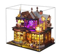 Spilay Casetta per bambole fai da te, in legno, con copertura antipolvere, carillon e LED, regalo per adulti (Magic Treasure House)