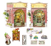 Spilay Creative Kits-ZWSL37 - Set di mobili in miniatura per casa delle bambole in legno, con luci a LED, protezione antipolvere, fermalibri, modellismo