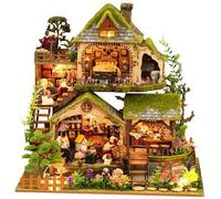 Spilay Forest Adventures Casa Miniatura DIY in Legno con Luce LED, Kit Casa delle Bambole 3D Puzzle per Adulti, Cottage nel Bosco in Miniatura, Dollhouse da Costruire, Decorazione Creativa