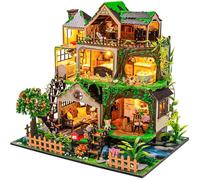 Spilay Kit fai da te in miniatura, casa delle bambole in legno con carillon, luci a LED e mobili, modello creativo di costruzione progetto regalo per ragazzi e adulti, foresta incantata delle fiabe
